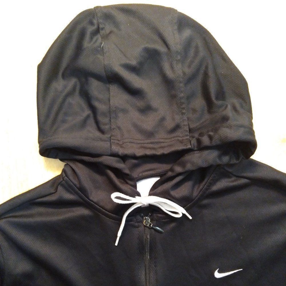 Vintage Nike Athletic Mesh Cropped Zipper Hoodie Sweatshirt